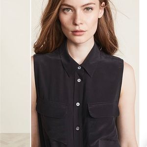 Equipment sleeveless slim signature blouse size s